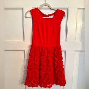 Chic Red Floral Women's Formal Dress